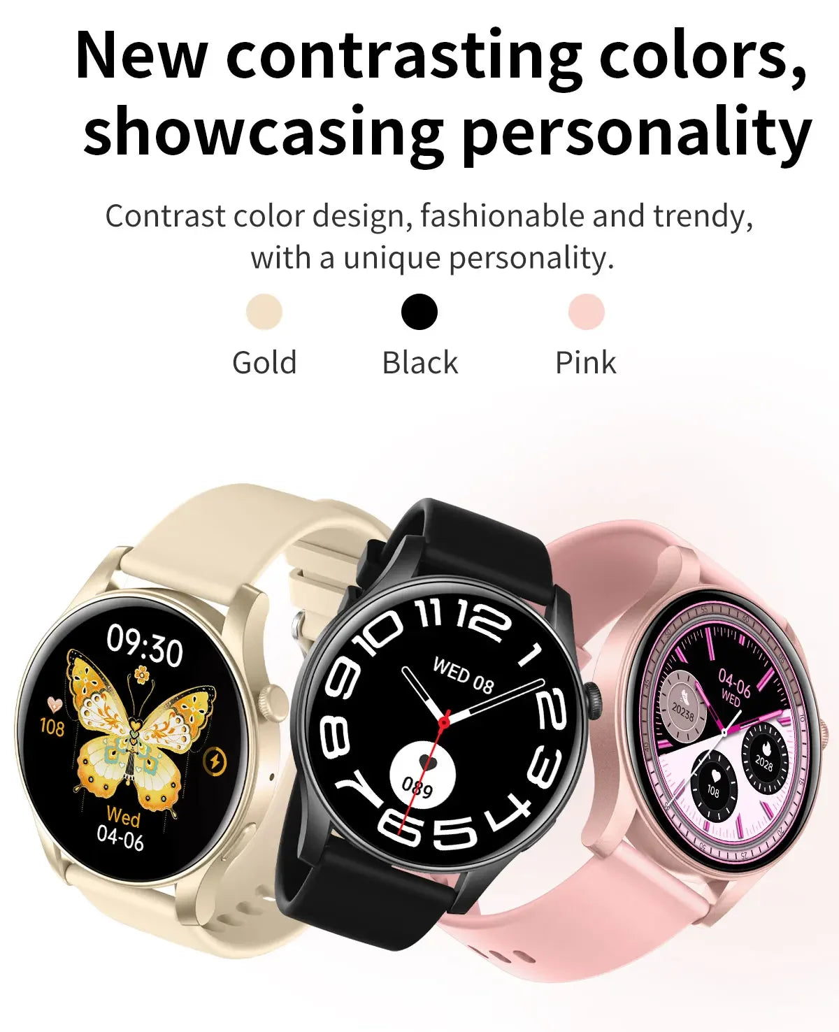 MAOYUAN 2024 New Bluetooth Call Smart Watch for Women and Men with Multi Sport Mode AMOLED Screen Waterproof Couple Smartwatch