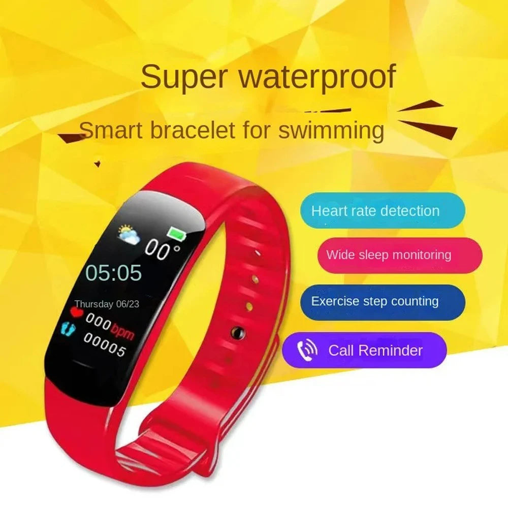 2024 C1 Plus Sports SmartWatch Heart Rate Blood Pressure Monitoring Waterproof Smart Bracelet Men Women Multi-function Watches