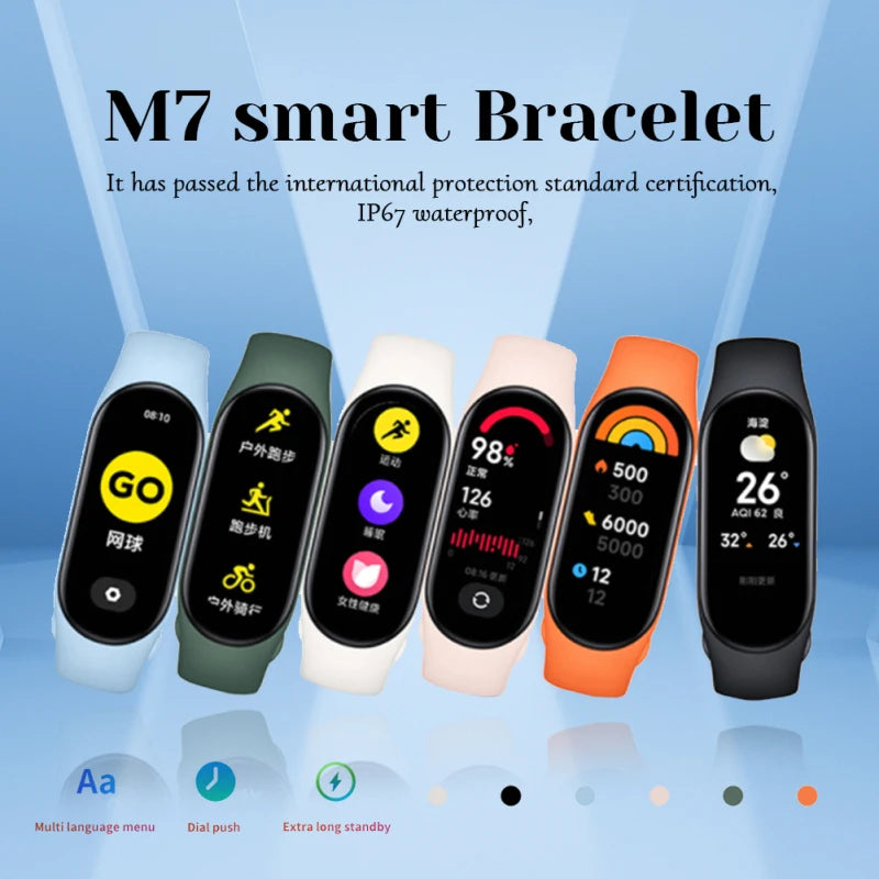 M7 Pedometer Men Women Smartband M7 Heart Rate Smartwatch Fitness Tracker Blood Pressure Sport Smart Bracelet For Mi Band 7