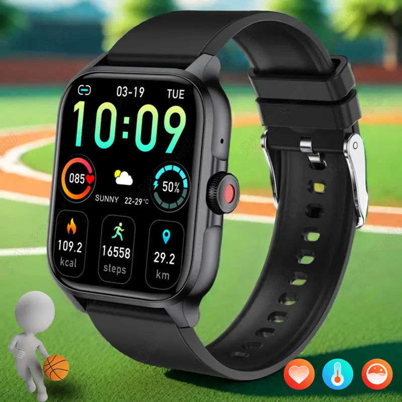 2024 New Smart Watch Men Women Bluetooth Call 100+ Sport Fitness Tracker Heart Rate Monitor Message Reminder Couple Smartwatch