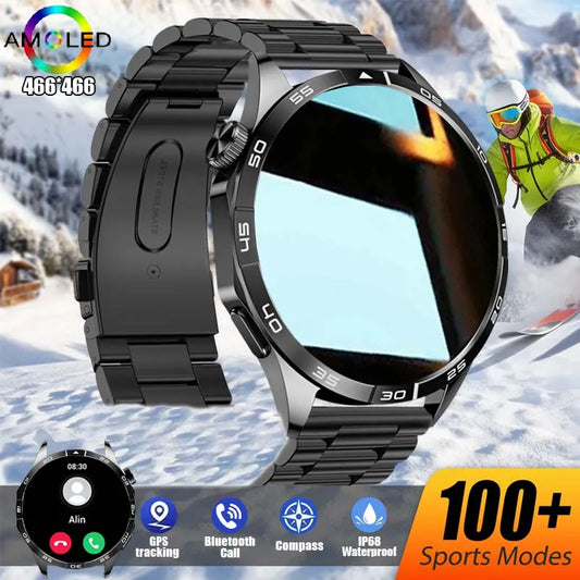 2024 New For Huawei Xiaomi GT4 Pro Smart Watch Men NFC GPS Tracker AMOLED 466*466 HD Screen Heart Rate Bluetooth Call SmartWatch