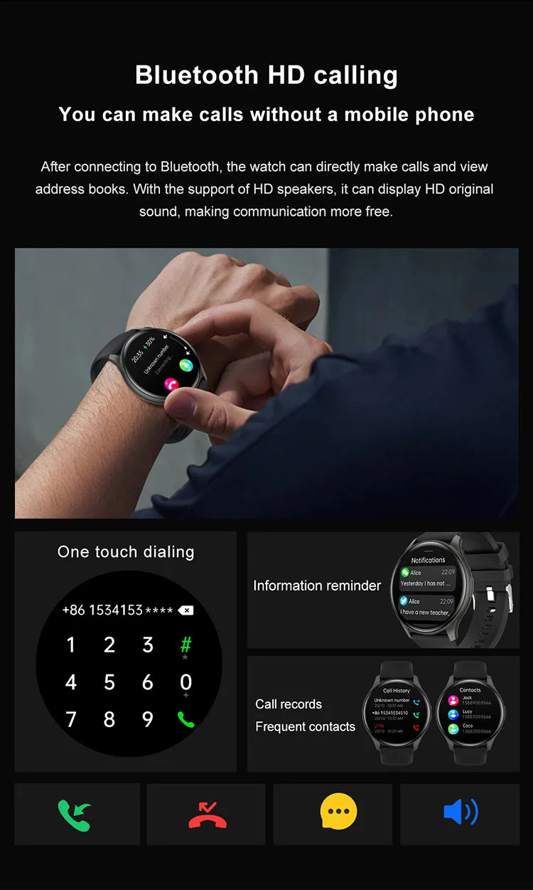 2024 New NFC AMOLED Smartwatch Men Women BT Wireless Call Compass Voice Assistant GPS Sports Fitness SmartWatch For Android IOS