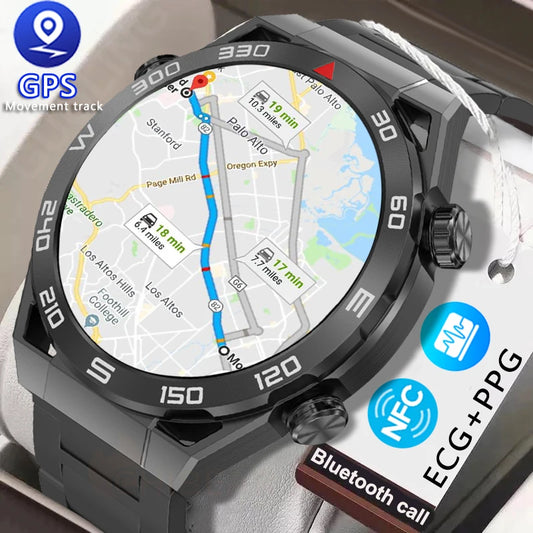 2024 New NFC ECG+PPG Bluetooth Call Smartwatch GPS Track Motion 1.5Inch 454*454 HD Screen Smart Watch Men For Android IOS Watch