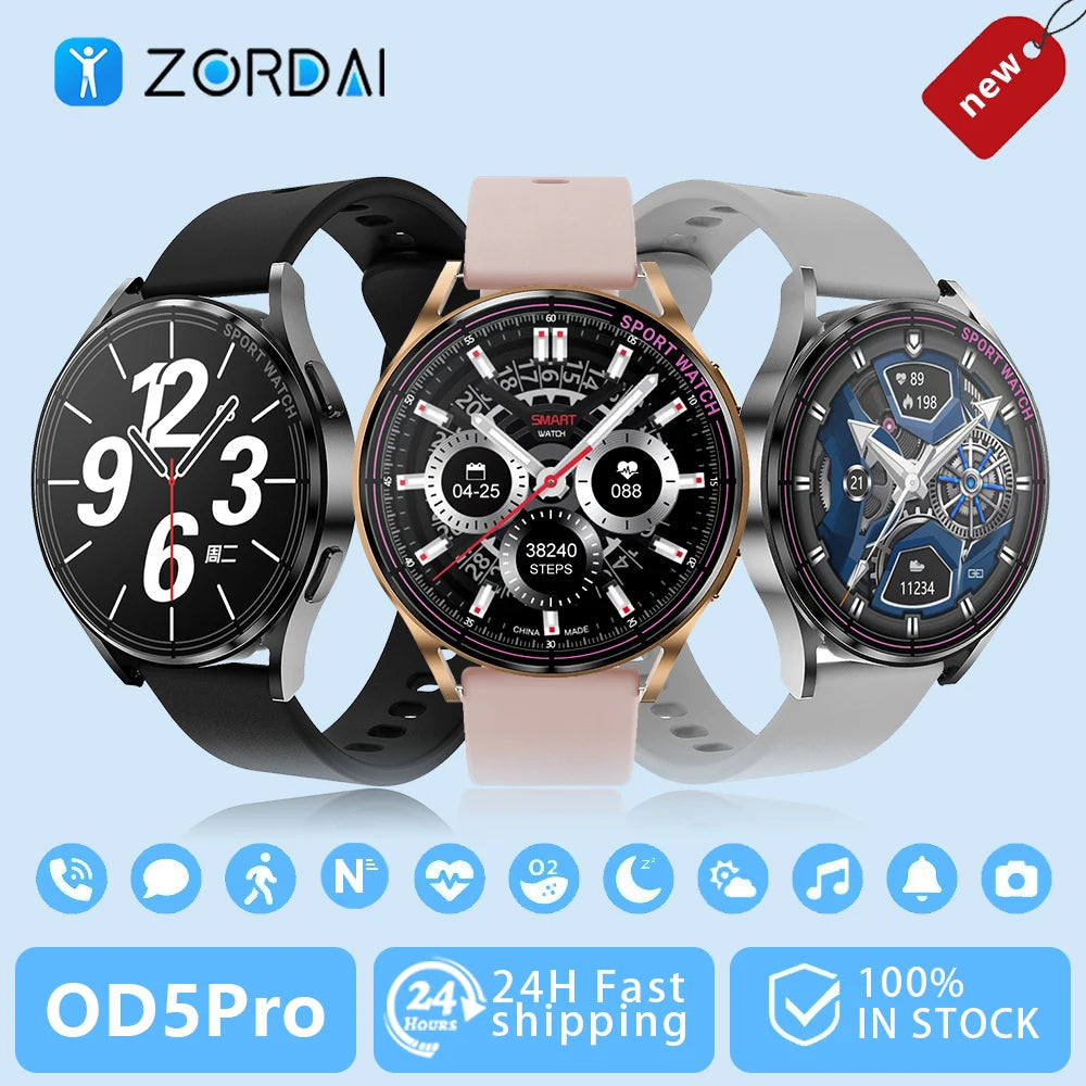 Zordai 2024 New Smart Watch OD5 Pro For Galaxy Watch 6 Bluetooth Call IP68 Waterproof NFC Sport Fitness Smartwatch For Women Men