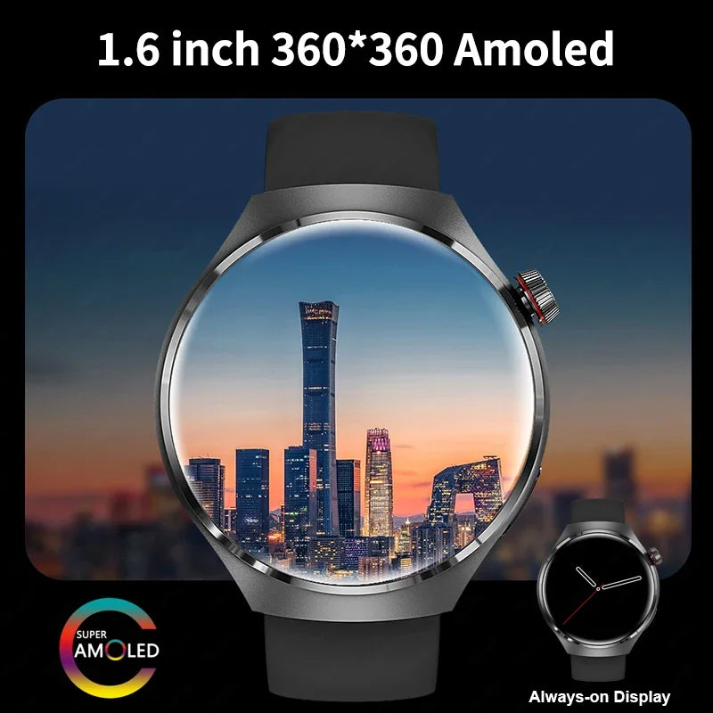 2024 NEW For Huawei Watch GT4 Pro Blood Sugar AMOLED Smart Watch Men 360*360 HD Screen BT Call NFC IP68 Waterproof Smartwatch