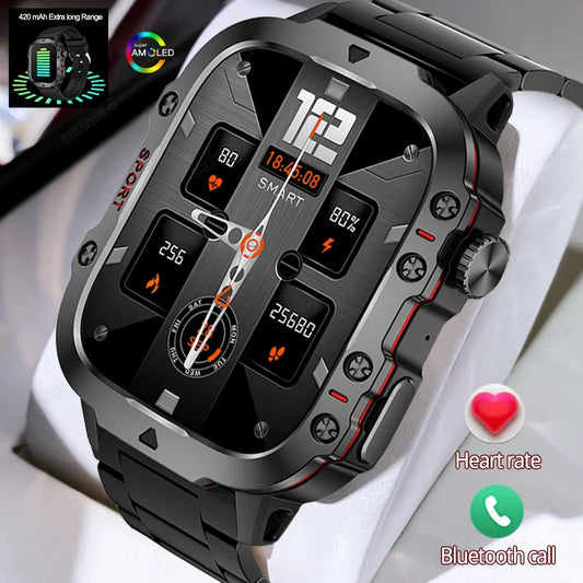 2024 New Bluetooth Call Smart Watch Men 1.96 Inch Screen Health Monitoring Watches Sports Fitness Waterproof Smartwatch For Men