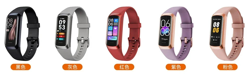 2024 Smart Watch Men Women Smart Bracelet Wristband 1.1 Inch Amoled Heart Rate Waterproof Body Temperature Fitness Tracker Band