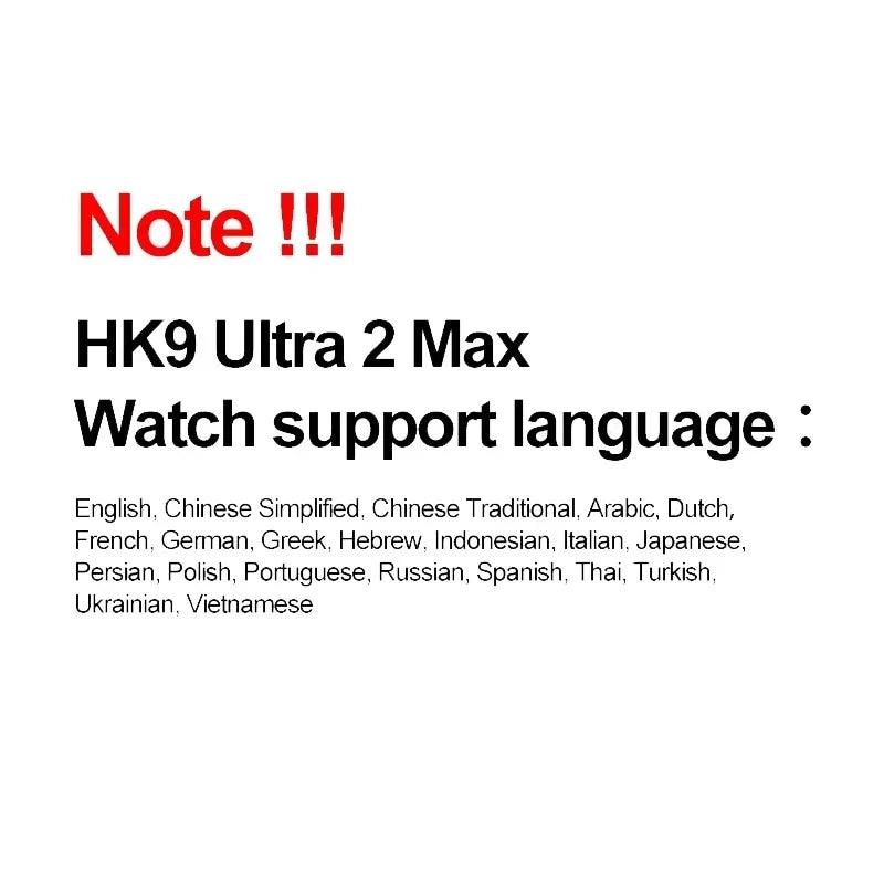 New HK9 Ultra 2 Max AMOLED Smart Watch Men Women 2GB ROM Photo Album NFC Compass Chat GPT Smartwatch Heart Rate Sport Watch 2024