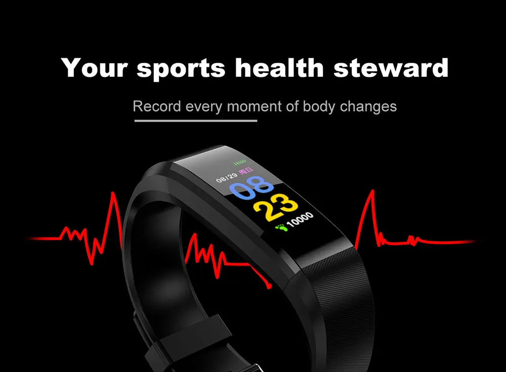 115plus Fit pro Smartwatch Sport Waterproof Smart Watch Men Wowen Fitness Bracelet Heart Rate Blood Pressure Clock Pedometer