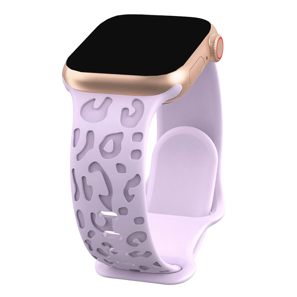 Silicone Strap For Apple Watch Band 45mm 41mm 44mm 40mm 49mm 38mm 42mm Engraved bracelet iwatch series ultra 2 9 8 7 se 3 6 5 4