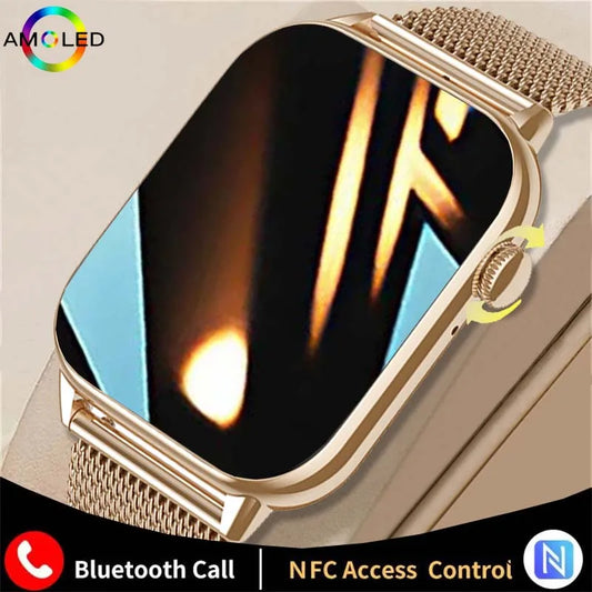 2024 New Men Women Smartwatch HD Bluetooth NFC IP67 Waterproof AMOLED HD Screen Sports Track Smartwatch For Huawei Xiaomi