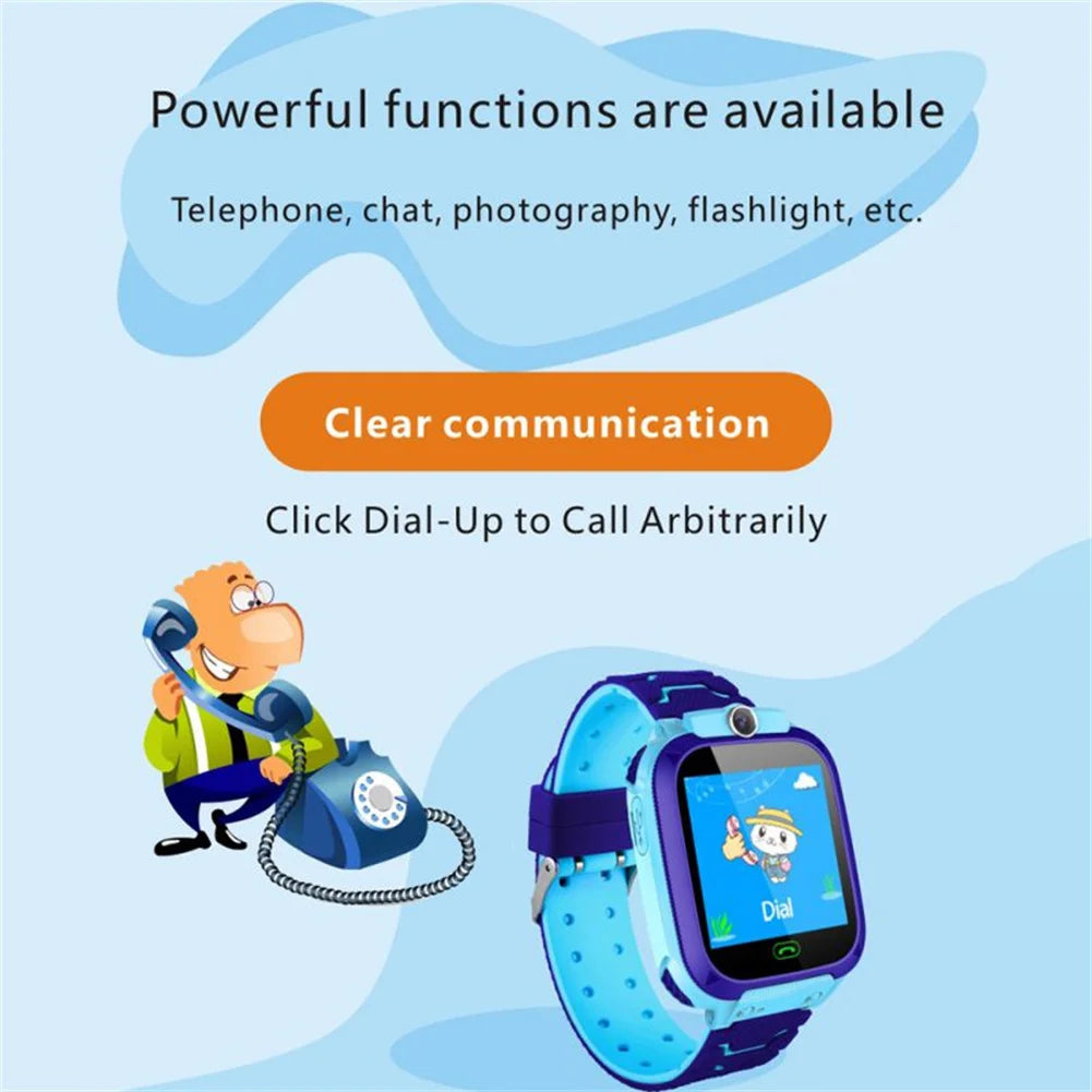 Q12B Kids Smart Phone Watch With Camera Alarm Clock Flashlight Voice Chatting Kids Watches Gift For Boys Girls