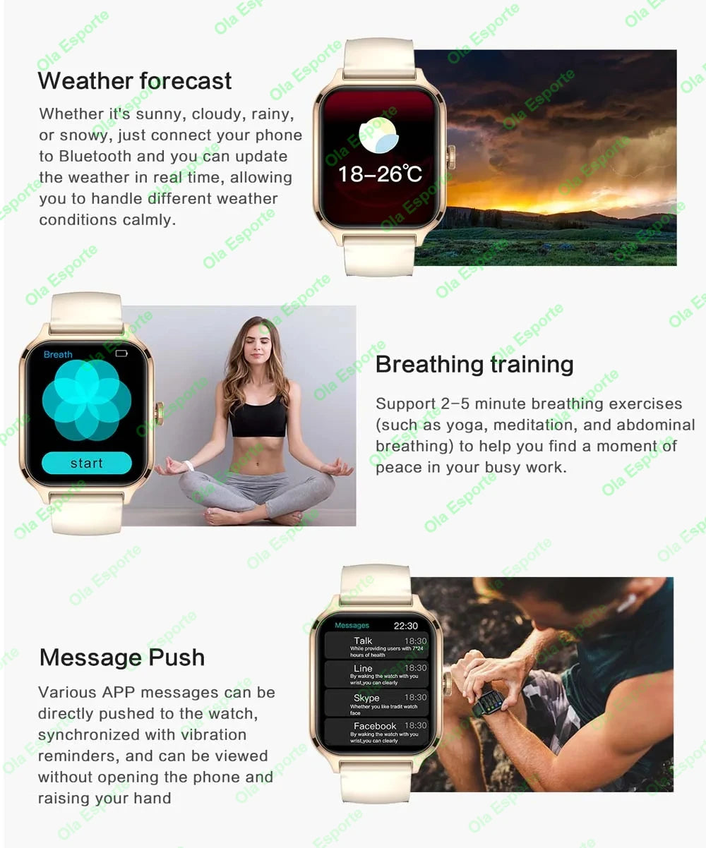 2024 New in 1.75" Women Smartwatch Bluetooth Call Heart Rate Blood Oxygen Tracker Sport Smart Watch Women Men for IOS Androird