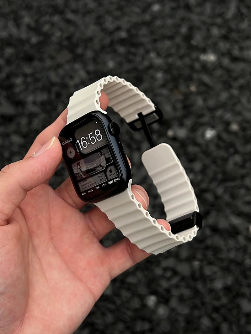 Ocean Strap for Apple Watch 9 8 7 Ultra Band 49mm 45mm 44mm 41mm 42mm 40mm Silicone Magnetic Sport Bracelet iWatch Series 6 se 5