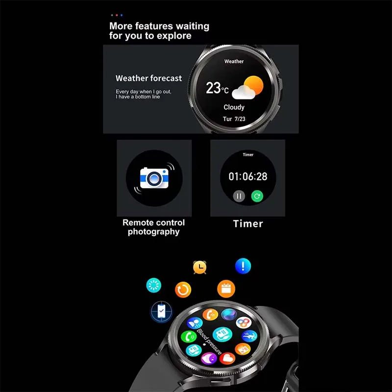 2024 New For Samsung Galaxy Watch 6 Classic Smart Watch Women Men Sports Fitness Health Waterproof Bluetooth Call Smartwatch