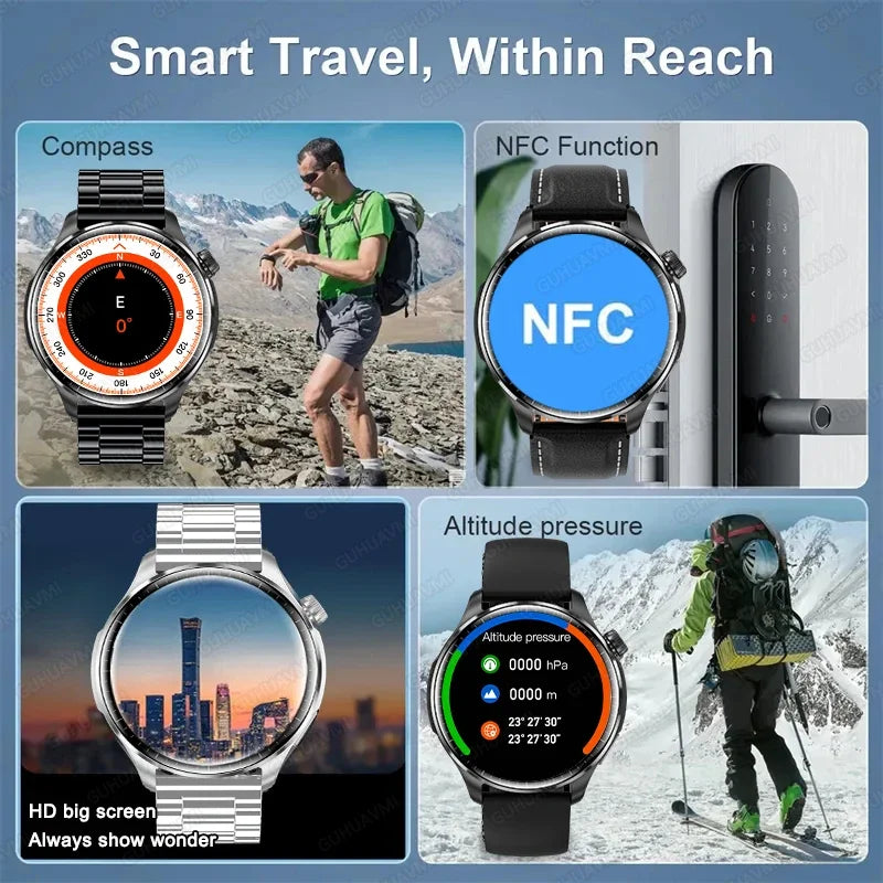 2024 High Precision GPS Smart Watch Men 360*360 HD Screen Heart Rate Blood Glucose IP68 Waterproof NFC Bluetooth Call Smartwatch