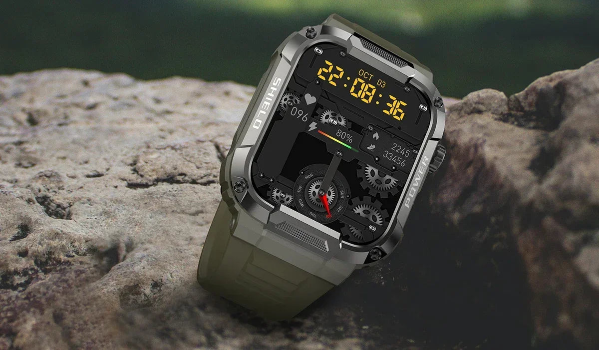 2024 Men Smart Watch Military Healthy Monitor Blood Pressure Smartwatches Bluetooth Call AI Voice Fitness Sports Smartwatch IOS