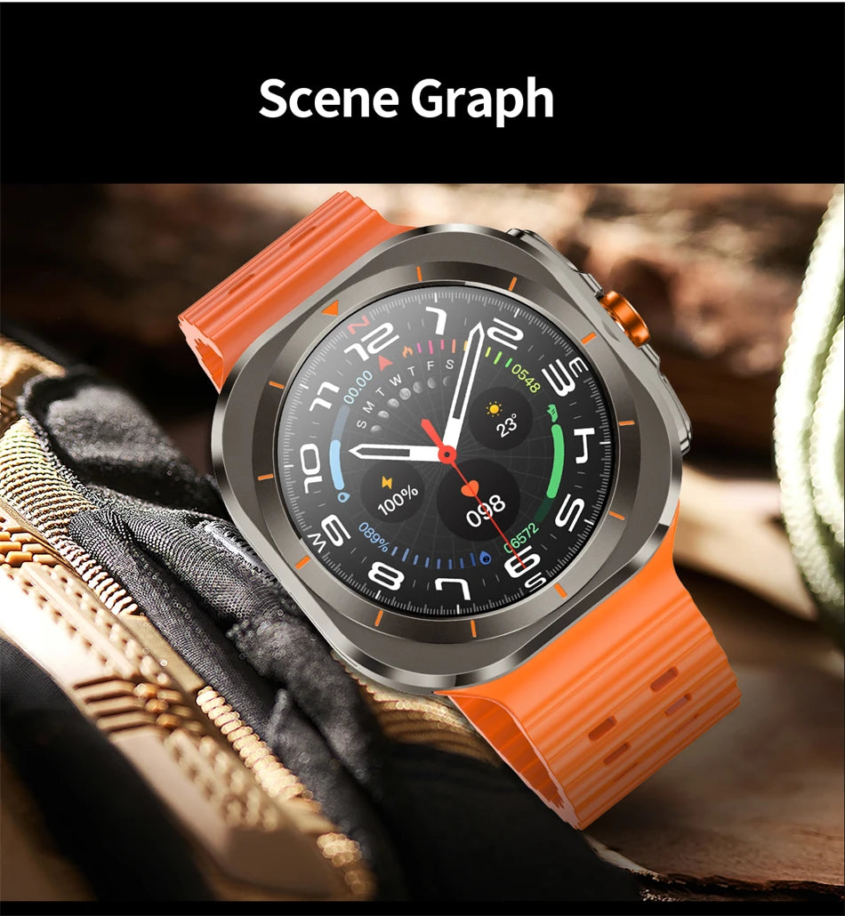 2024 For Samsung Galaxy Watch7 Ultra Smart Watch Men 1.46"HD Screen Compass Outdoor Sports Waterproof Bluetooth Call Smartwatch