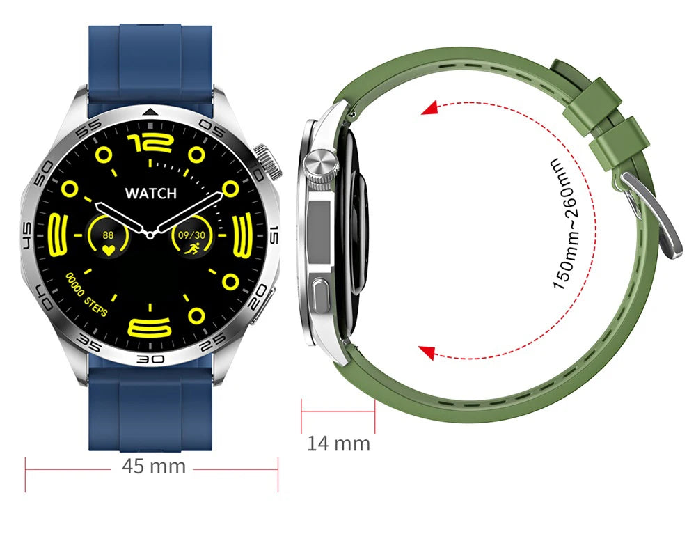 2024 Smartwatch Men NFC 1.43" AMOLED 466*466 HD Screen Always Displays Blue Tooth Call Smartwatch Fitness Sports Waterproof