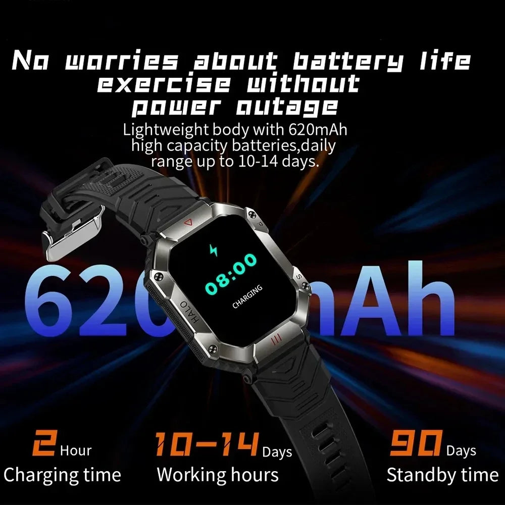 2024 Men Smart Watch For Android IOS Fitness Watches Ip68 Waterproof Military Healthy Monitor AI Voice Bluetooth Call Smartwatch