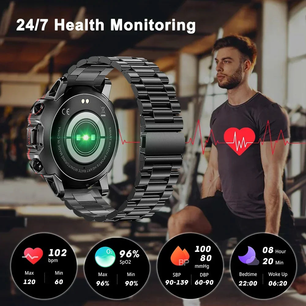 2024 New Military Multi Sports Smart Watches Men Heart Rate Monitor Bluetooth Call Waterproof Smartwatch for Xiaomi Android IOS