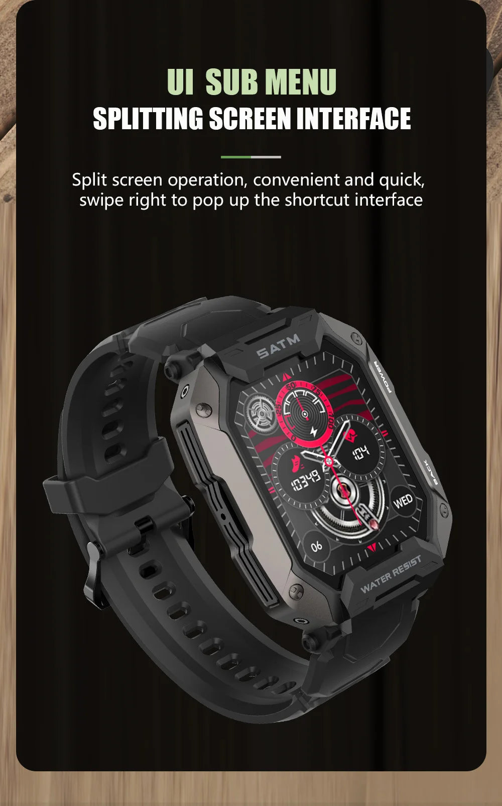 New Model C20 Smart Watches Men 2024 for Xiaomi Android Ios Clock 1ATM Waterproof Outdoor Sport Call Smartwatch Military Rugged