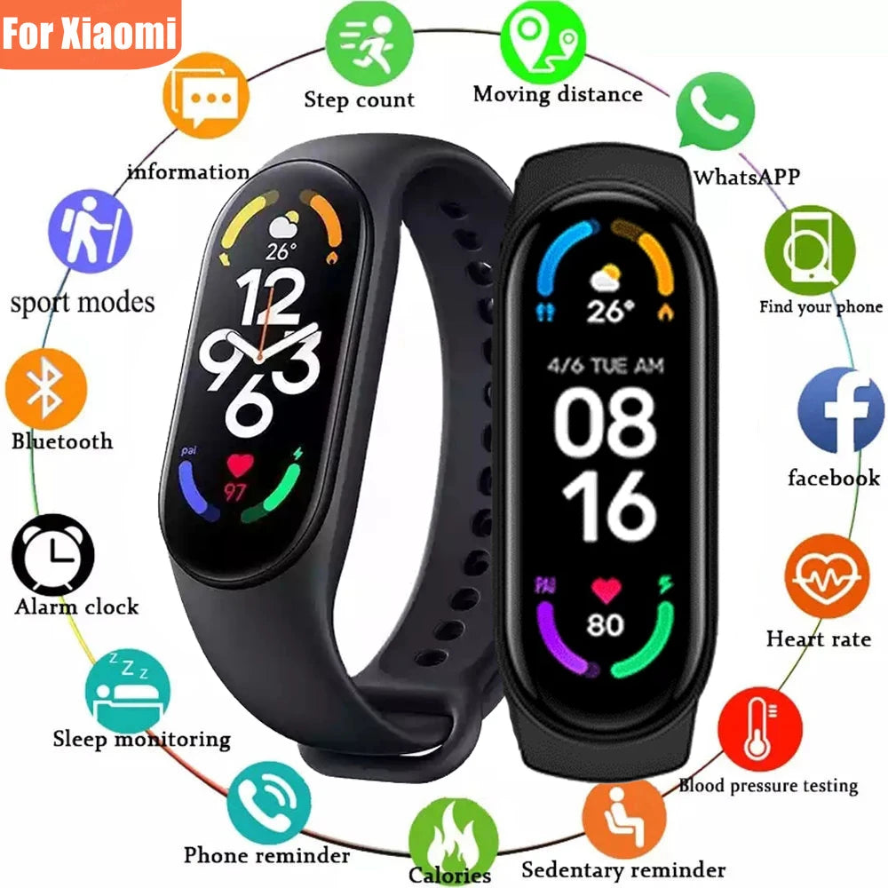 M6 Smart Bracelet Health Monitoring Bluetooth Link Men S and Women S Sports Pedometer Smart Watch For Apple Android