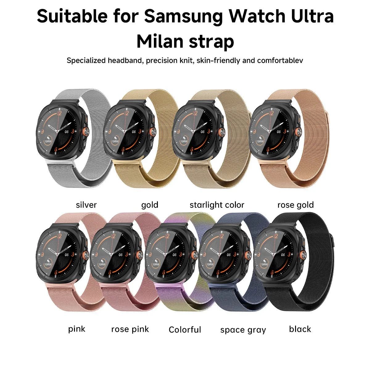 Milanese Loop Strap for Samsung Galaxy Watch 7 Ultra 47mm Magnetic Stainless Steel Bracelet for Galaxy Watch 7 Ultra Metal Band