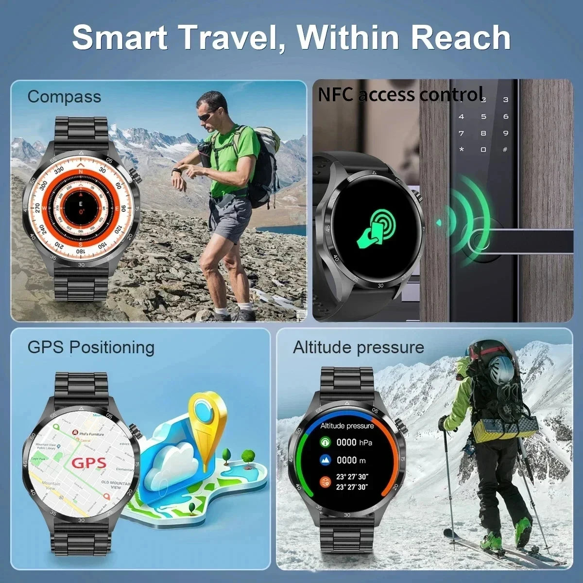 2024 New Smart Watch NFC GPS Tracker IP68 Bluetooth Call Smart Watch Men Women Heart rate Health Monitoring For HUAWEI Watch GT4