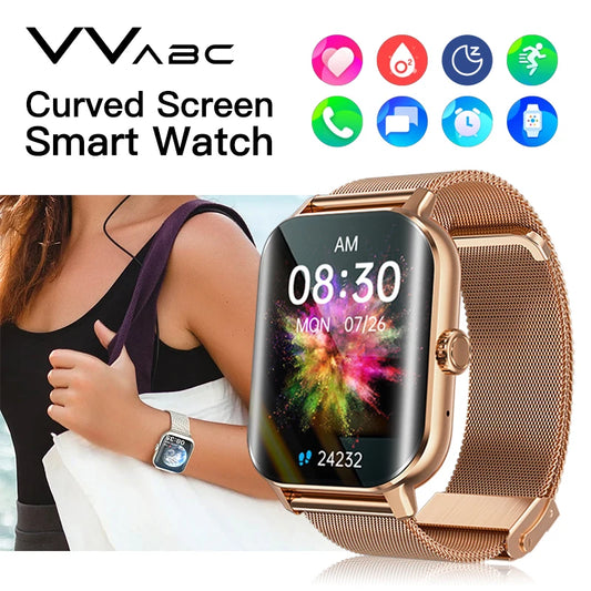 VVABC 2.02" Curved Screen Smart Watch Sports Calorie Fitness Watch for Women Heart Rate Sleep Monitor 2024 Smartwatch  for Men