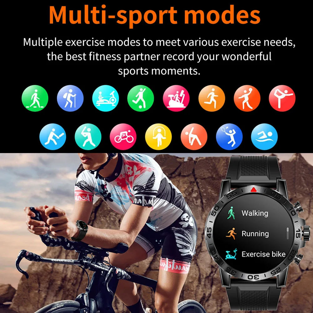 2024 New Bluetooth Call Smart Watch Men Heart Rate Sports Fitness Tracker Watches IP67 Waterproof Smartwatch Man For Android IOS