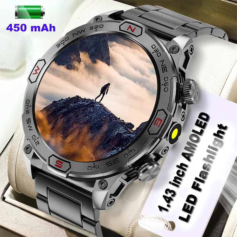 2024﻿ New For Huawei Outdoor Sports Smart Watch Men GPS Compass AMOLED Screen 1ATM Waterproof Bluetooth Call Fitness Smartwatch