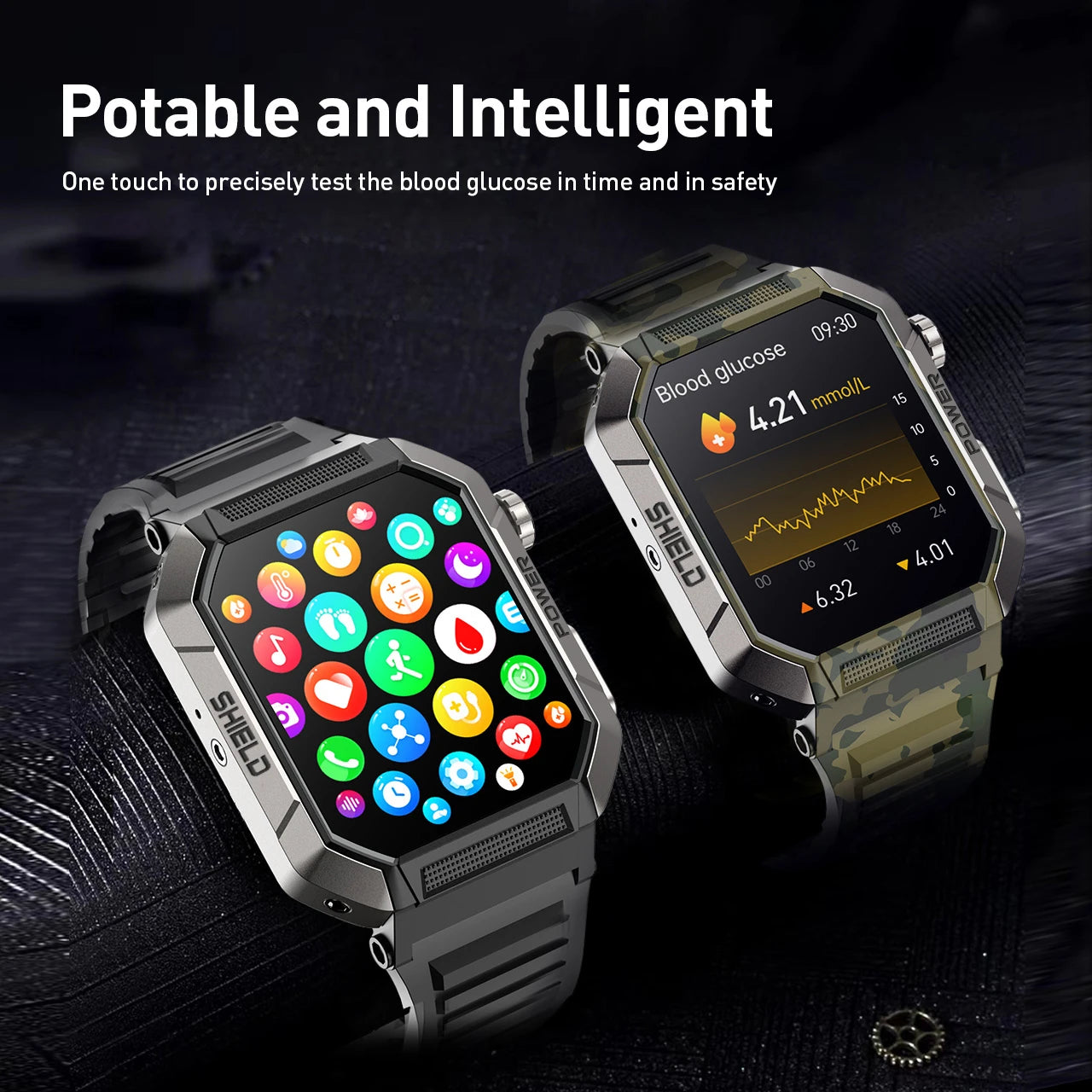 2024 New Men Smart Watch Sports Waterproof Smartwatches Heart Rate Blood Pressure Temperature Monitoring Smart Watches for Men's