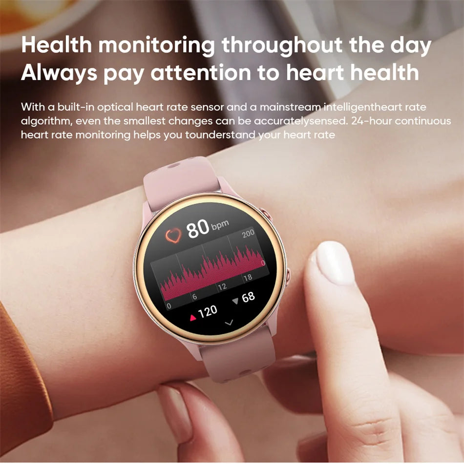 2024 Fashion Bluetooth Call Smart Watch Women 1.27 inch Heart Rate Blood Oxygen 100+Sports Waterproof Men Smartwatch For Xiaomi