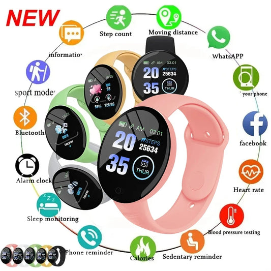 2024 New D18 Multifunctional Smart Watch Women Bluetooth Connected Phone Music Fitness Sports Bracelet Sleep Monitor Smartwatch