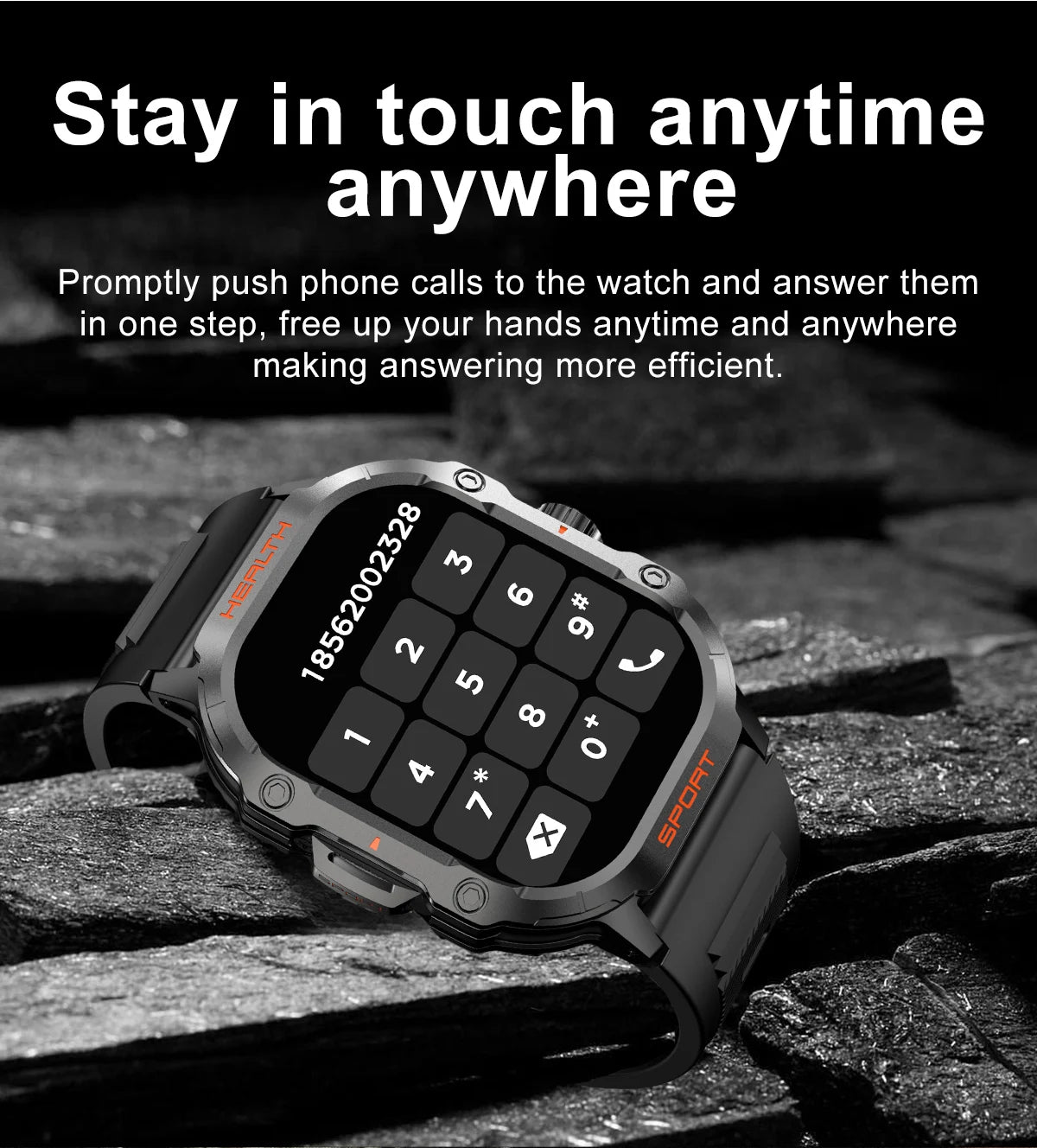 2024 New Rugged Military Fitness smartwatch For Men For Android IOS 3ATM Waterproof Sports Ai Voice Call Smartwatch Outdoor