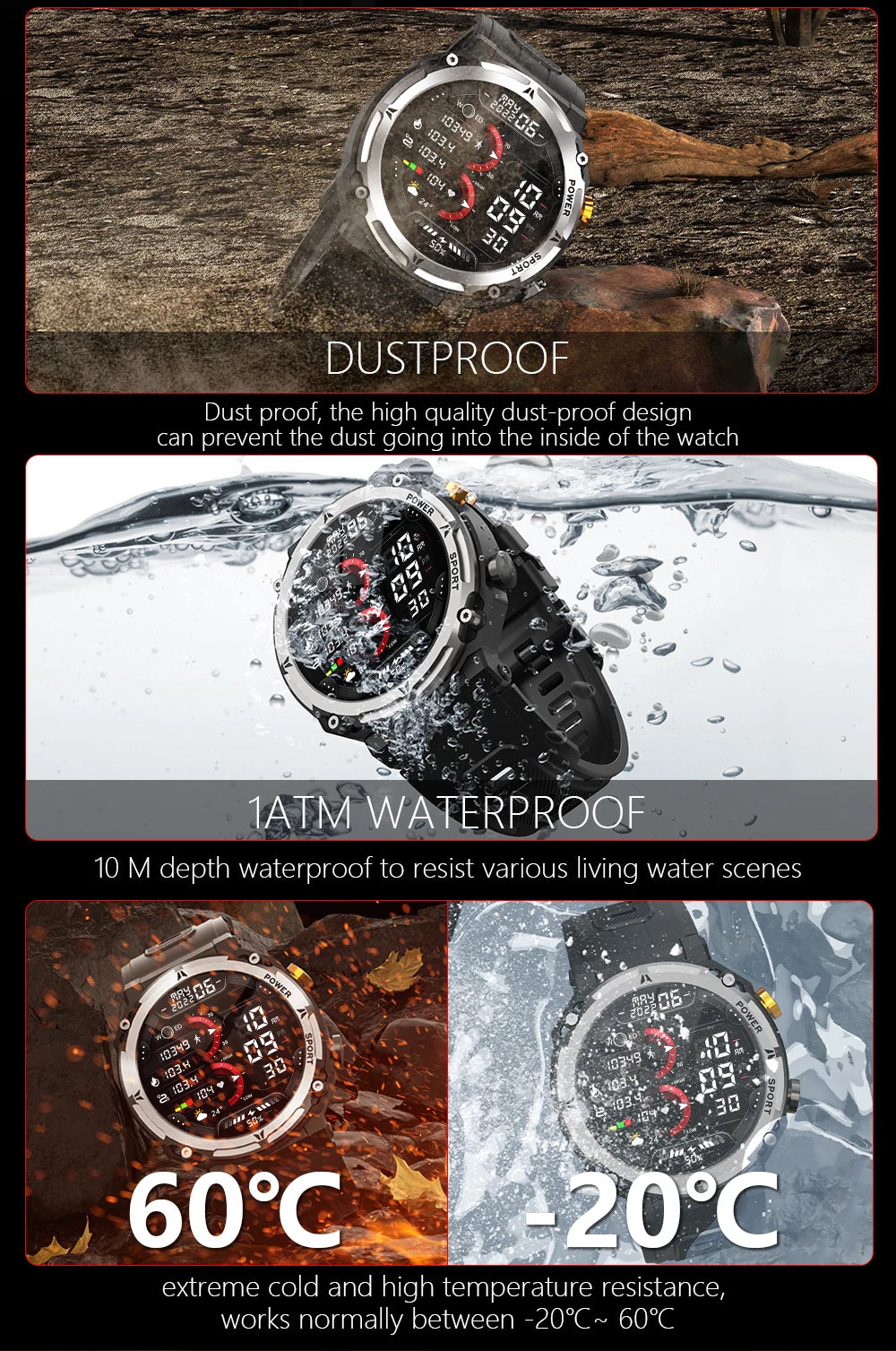 2024 Original Military Smartwatch Bluetooth Call Fitness Sports Waterproof Smart Watch for Men Women Xiaomi Apple Android Phones