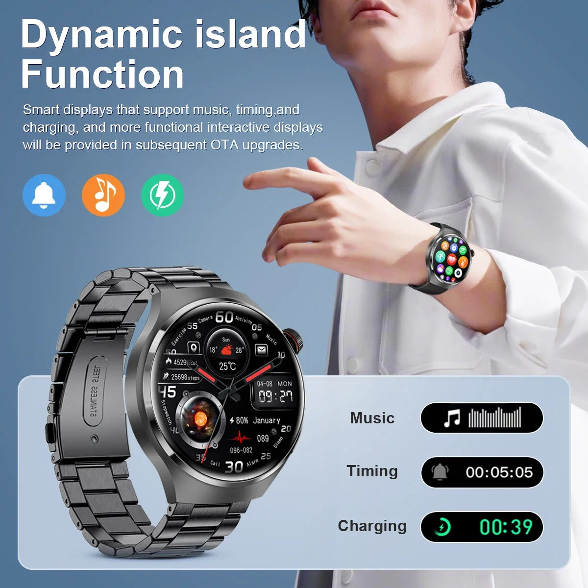 2024 New for Huawei Watch GT4 Pro Men Smart Watch AMOLED Screen Customized Dial Sports Fitness Tracker Bluetooth Call Smartwatch