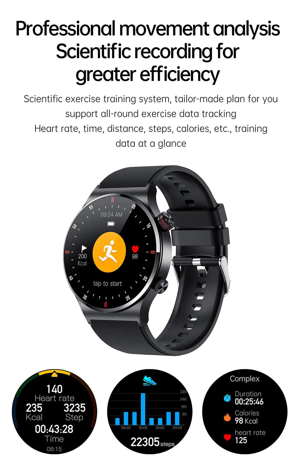 GPS ECG+PPG Bluetooth Call Smartwatch Sports Bracelet Waterproof Men's Smart Watch 2024 New For Huawei Xiaomi Android IOS