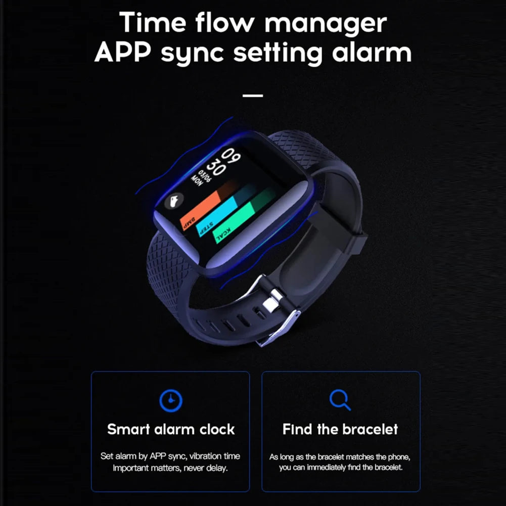 Smart Watch 1.44 Inch Touch Screen Fitness tracker Smartwatch Heart Rate Sleep Monitoring Pedometer Sports Watch For Men Women