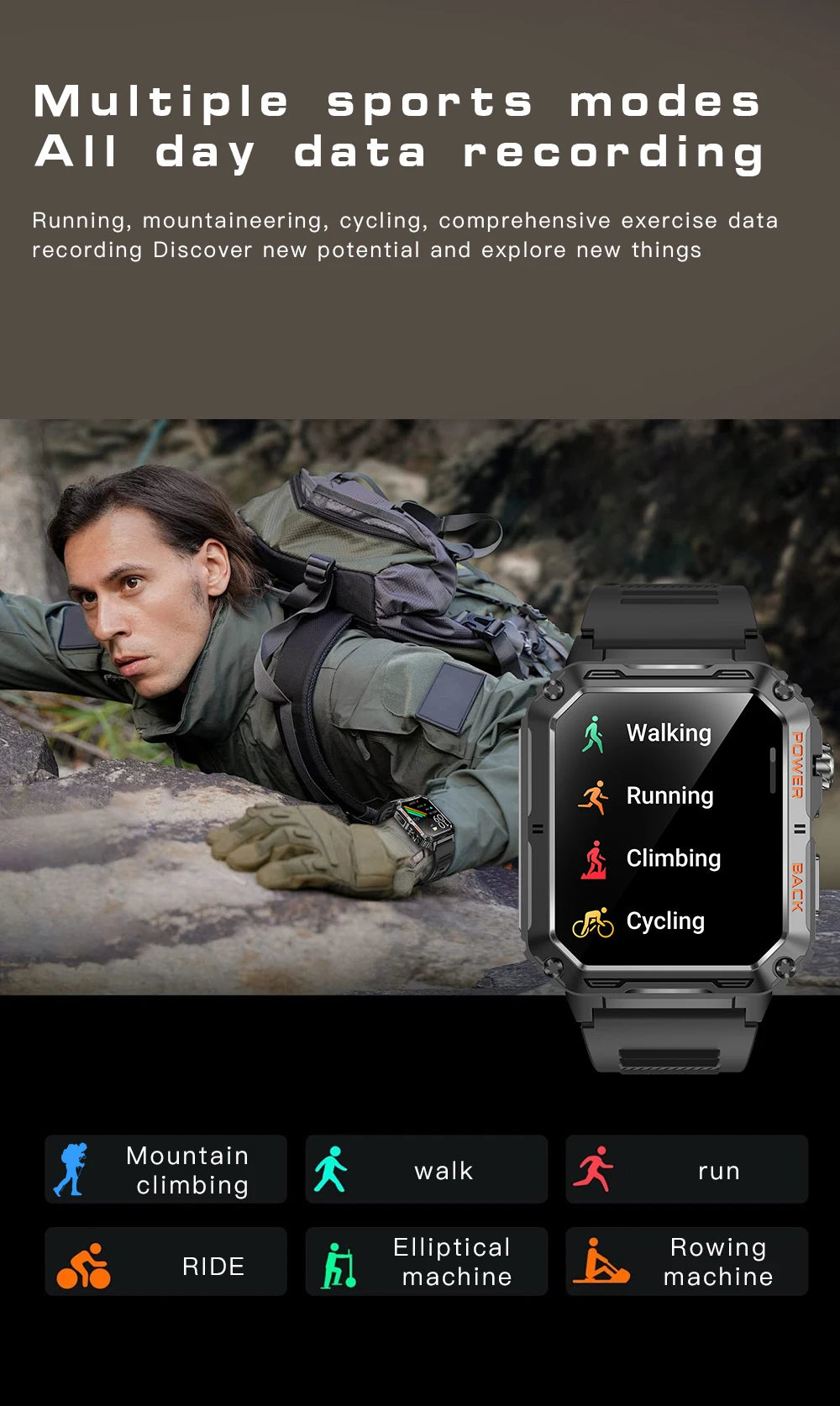 2024 New VD38 Man Woman Fitness GPS Bluetooth Call ECG Sport IP67 Waterproof Choice Long Battery Life Smartwatch for ios Android