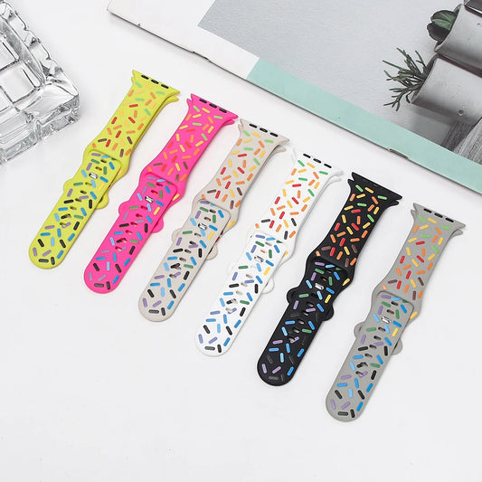 Silicone Strap for Apple Watch Ultra 2 49mm 41mm 45 mm 44mm 40mm Bracelet for iWatch Series 9 8 7 6 SE 5 4 3 Colorful Sport Band