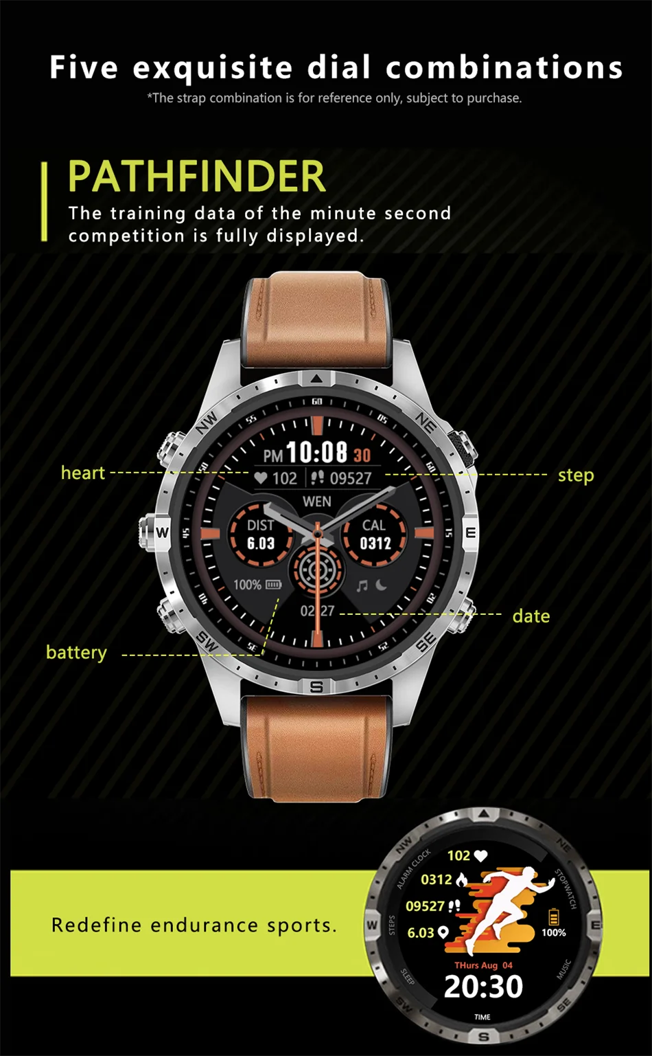 2024 New For Android iOS Watch Smart Watch Men GPS Tracker AMOLED 466*466 HD Screen Compass Bluetooth Call SmartWatch 1.6 inches