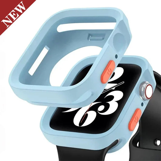 Silicone Case For Apple Watch 45mm 41mm 44mm 40mm TPU Screen Protector Bumper Cover Accessories  IWatch Series ultra 9 8 7 6 SE