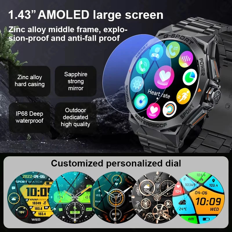 LIGE Men Smart Watch Wireless Voice Call AMOLED HD Display Watch Women Heart Rate Blood Oxygen Monitor Sport Smartwatch Man 2024