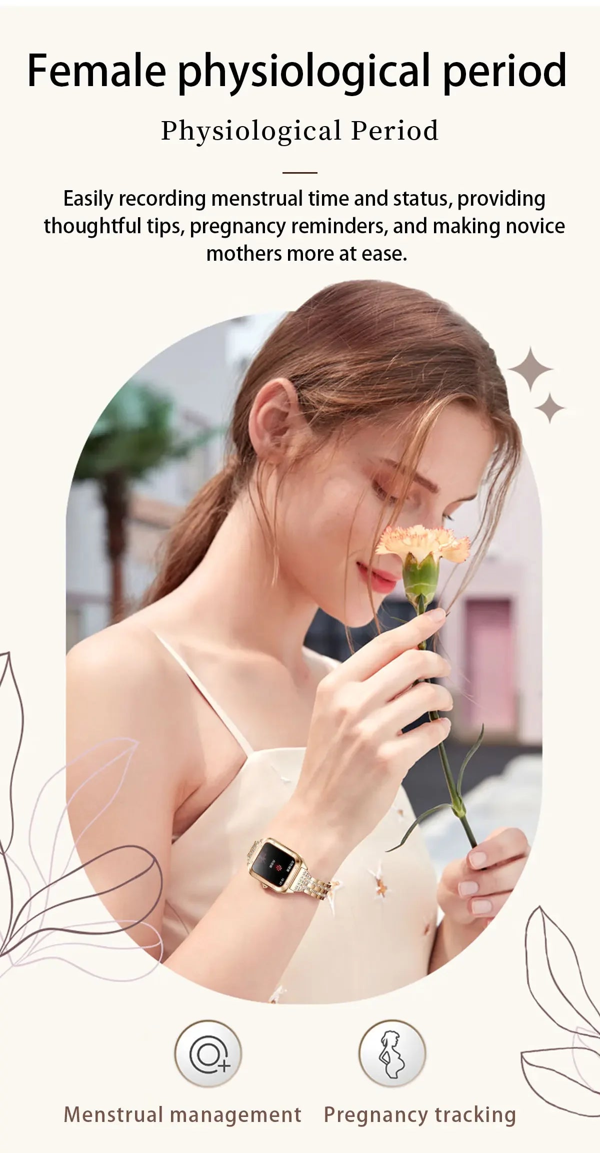 2024 New Lady Fashion Smart Watch Women AMOLED HD Screen GPS Heart Rate Bluetooth Call Waterproof Outdoor SmartWatch For Xiaomi