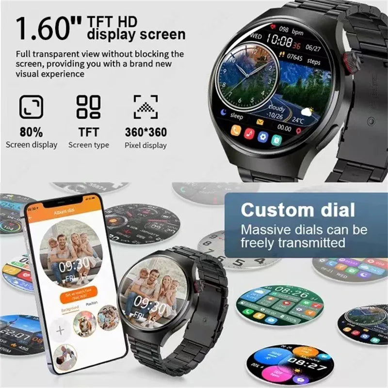 For HUAWEI Watch 4 Pro GPS NFC Smart Watch Men 1.53" AMOLED Screen Heart rate Bluetooth Call IP68 Waterproof Man Smartwatch 2024