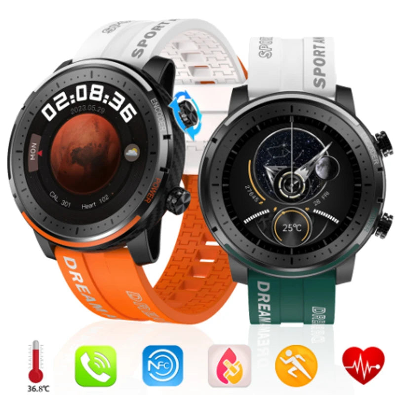 for Micromax In 1b Samsung Galaxy A23 5G S21 FE  1.28 inch Big Screen Smart Watch Men Women 2024 Health Wristwatches Smartwatch