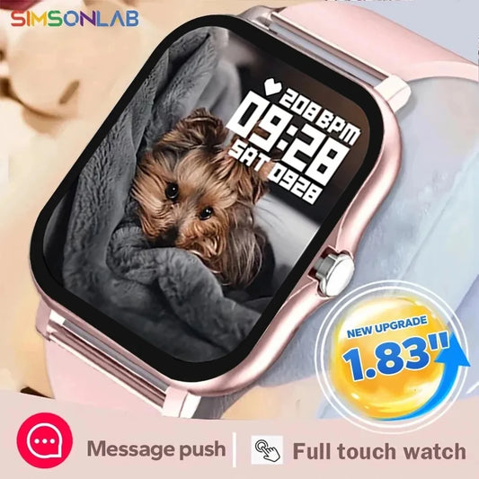 2024 NEW 1.83" SmartWatch Android Phone Color Screen Full Touch Custom Dial Smart Watch Women Bluetooth Call Smart Watch Men