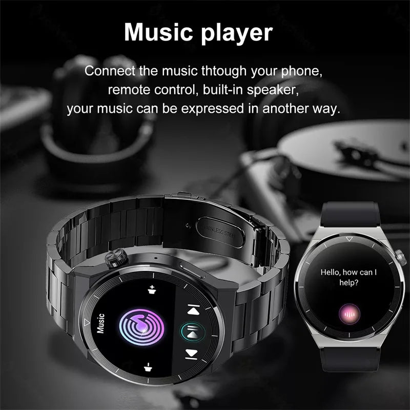 2024 New For Huawei Xiaomi Men Smartwatch 1.39inch AMOLED Screen Bluetooth Call Wireless charging Waterproof Men Smartwatch